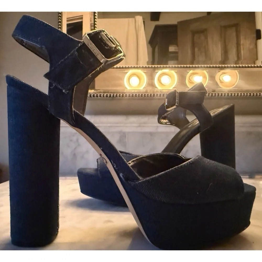 Circus by Sam Edelman Denim Blue Platform Sandals